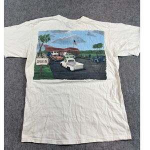 VINTAGE In N Out Burger Drive In Shirt Mens Medium White Graphic Streetwear Tee
